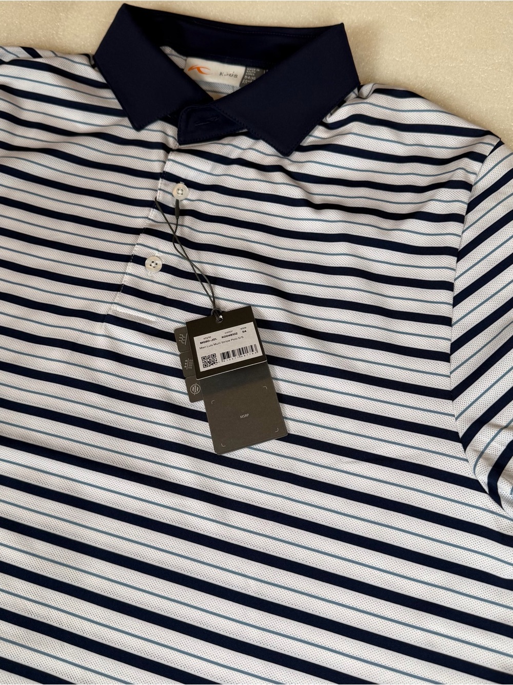 NWT Kjus Luis Stripe Polo Shirt Mens 54 XL Comfort Fit Golf Performance